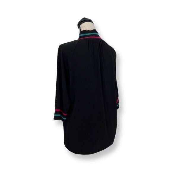 Giorgio Armani black color stripped detail blouse size 42 - Picture 3 of 6